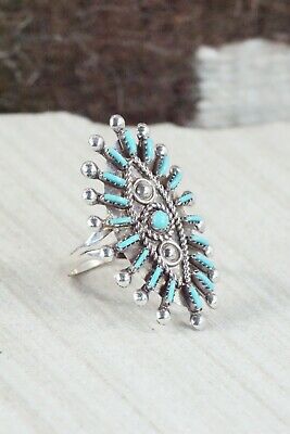 Turquoise and Sterling Silver Ring - Philander Gia - Size 8