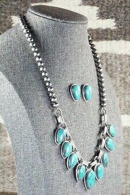 Turquoise & Sterling Silver Necklace and Earrings - Bobby Platero
