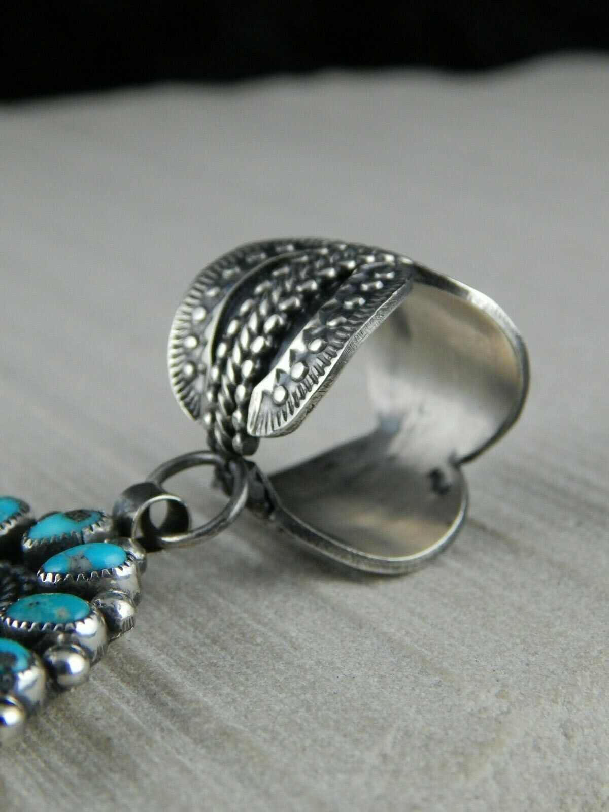 Navajo Turquoise and Sterling Silver Pendant - Myron Etsitty - High Lonesome Trading