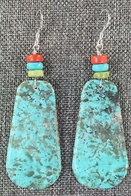 Turquoise & Sterling Silver Earrings - Lupe Lovato