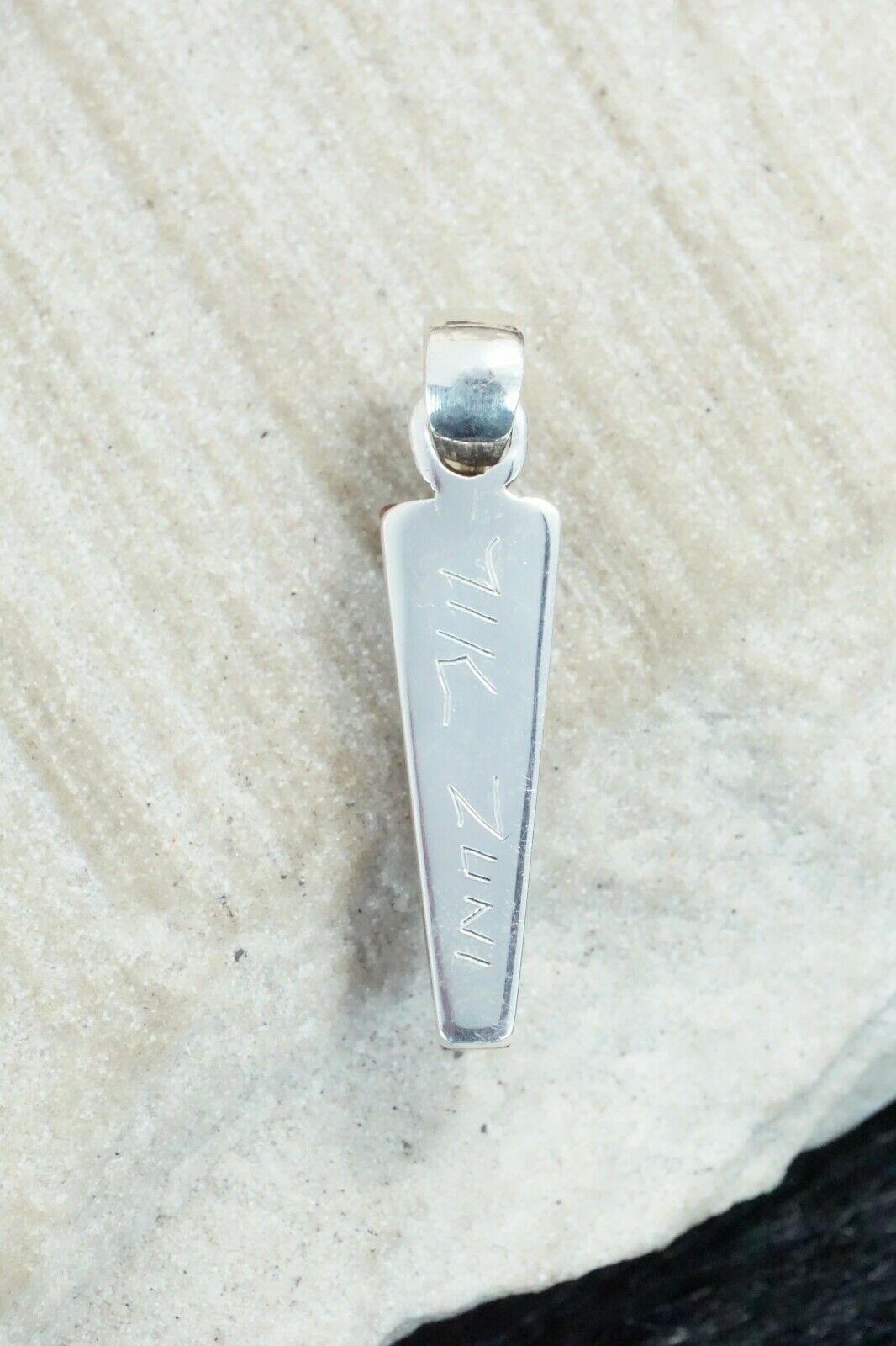 Coral & Sterling Silver Pendant - MaDerral Kallestewa