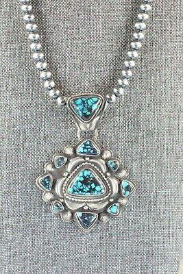 Turquoise and Sterling Silver Pendant & Necklace - Tom Lewis - High Lonesome Trading