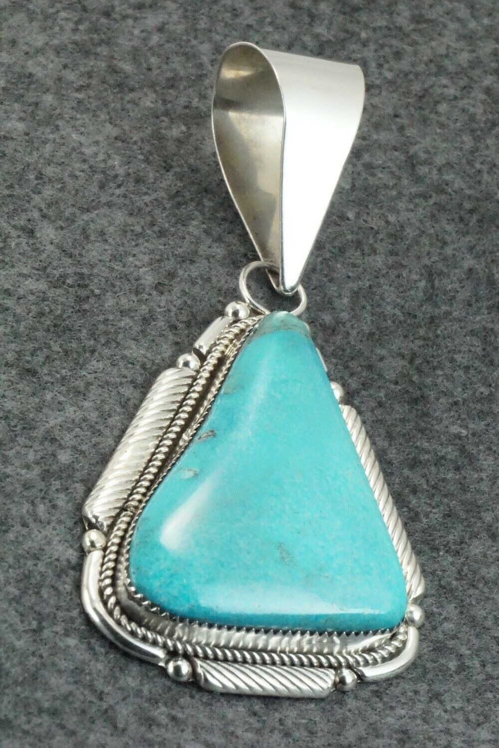 Turquoise and Sterling Silver Pendant - Kenny Calavaza