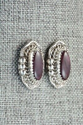 Spiny Oyster & Sterling Silver Earrings - Priscilla Smith