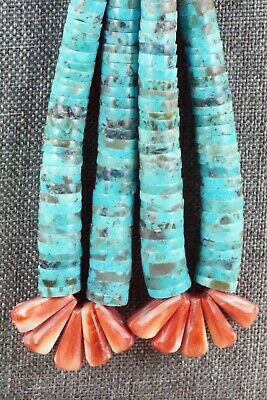Turquoise & Spiny Oyster Necklace - Lupe Lovato