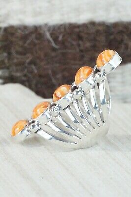 Spiny Oyster & Sterling Silver Ring - Thomas Yazzie - Size 6