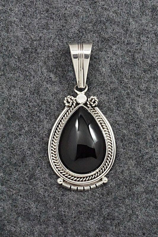 Onyx & Sterling Silver Pendant - Samuel Yellowhair