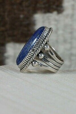 Navajo Lapis and Sterling Silver Ring - Alvin Joe - Size 5.75 - High Lonesome Trading