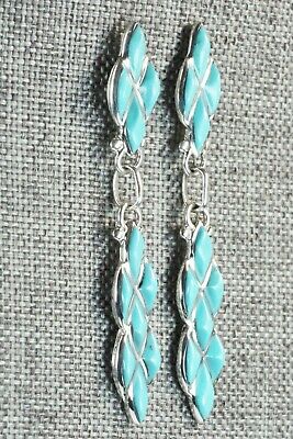 Turquoise & Sterling Silver Earrings - Derrick & Lorelia Chavez