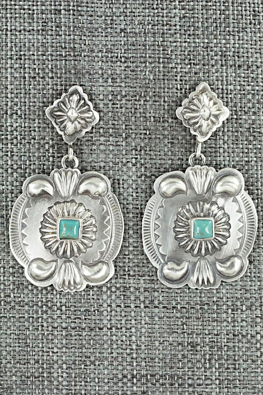Turquoise & Sterling Silver Earrings - Terry Charlie