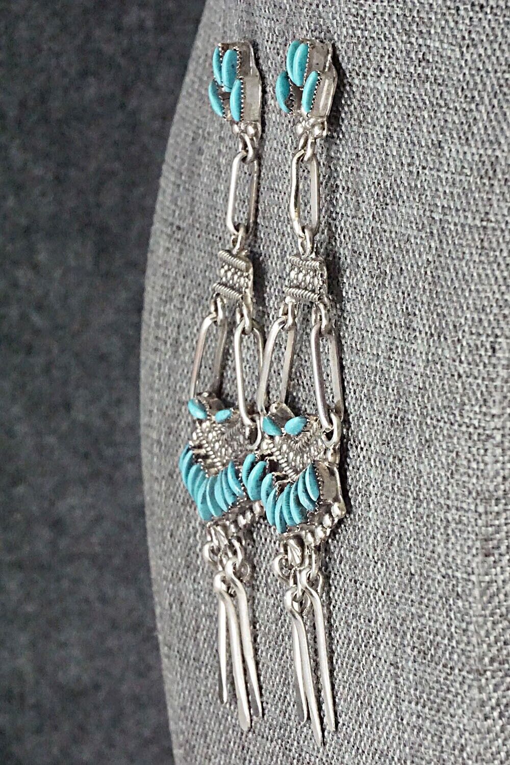 Turquoise & Sterling Silver Earrings - Evangeline Wyaco