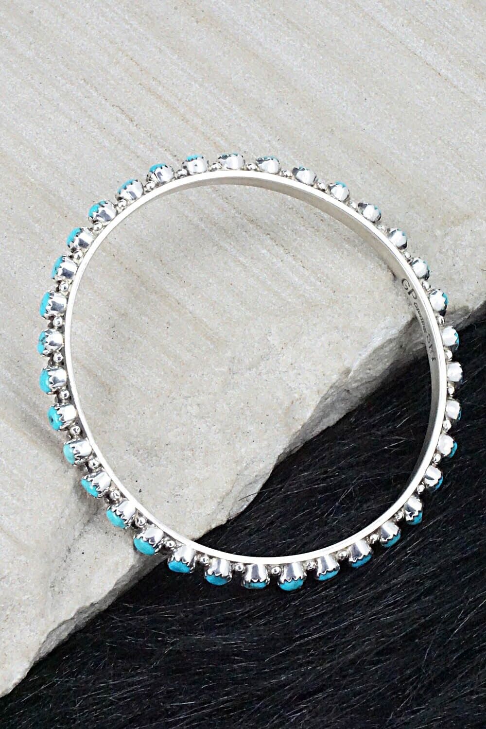 Turquoise and Sterling Silver Bangle Bracelet - Gaynelle Parker