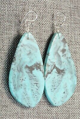 Turquoise & Sterling Silver Earrings - Ella Mae Garcia