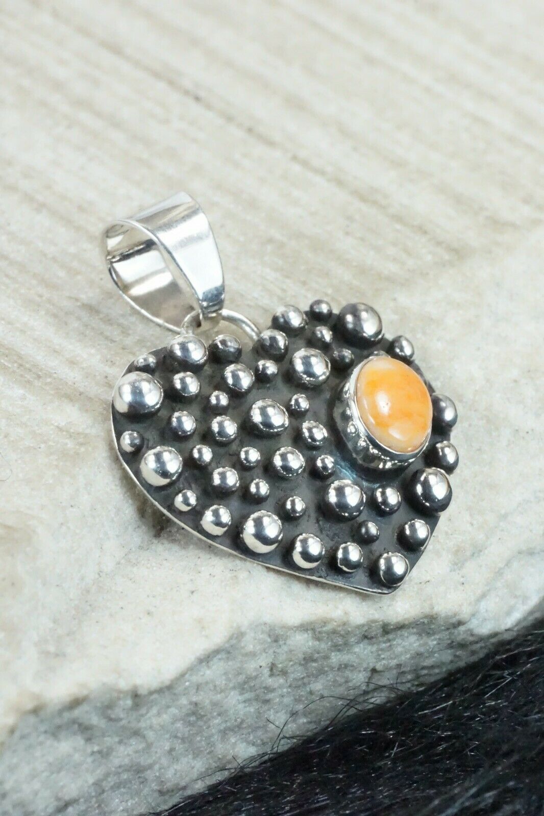 Spiny Oyster & Sterling Silver Pendant - Raymond Coriz