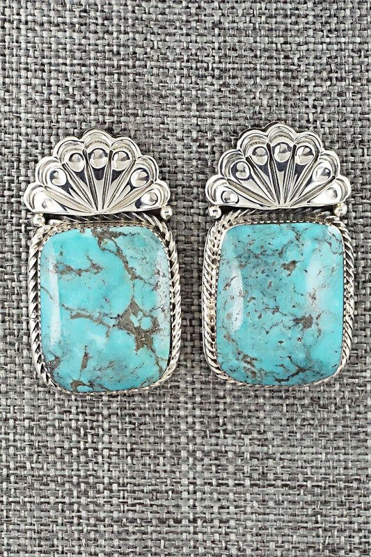 Turquoise & Sterling Silver Earrings - Sheena Jack