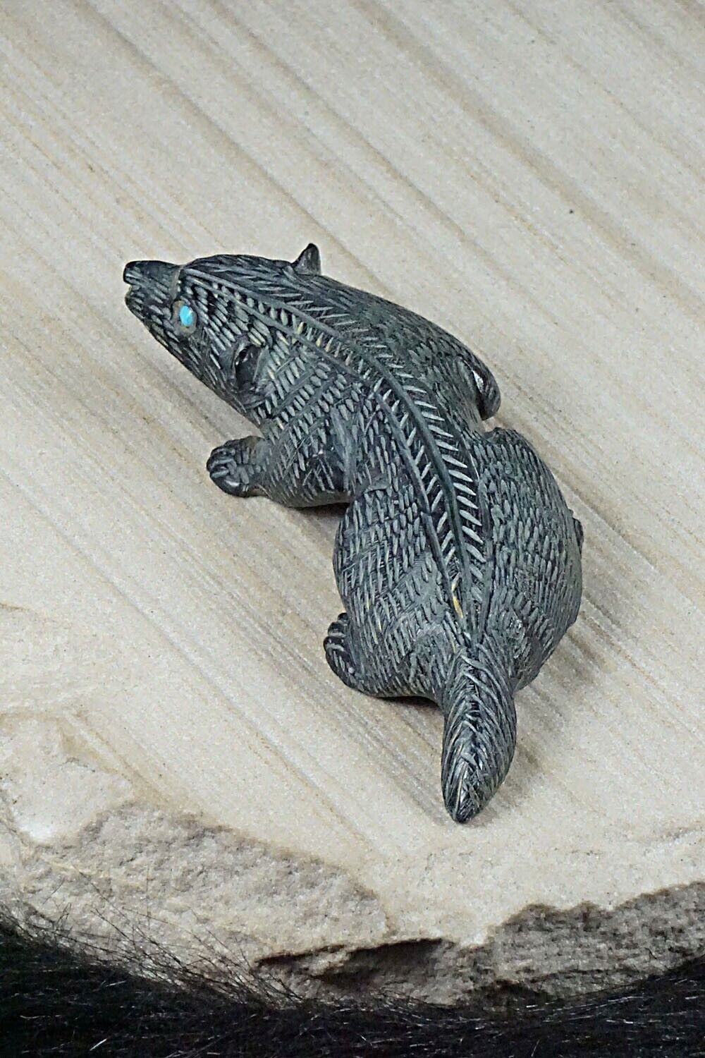 Badger Zuni Fetish Carving - Lance Cheama