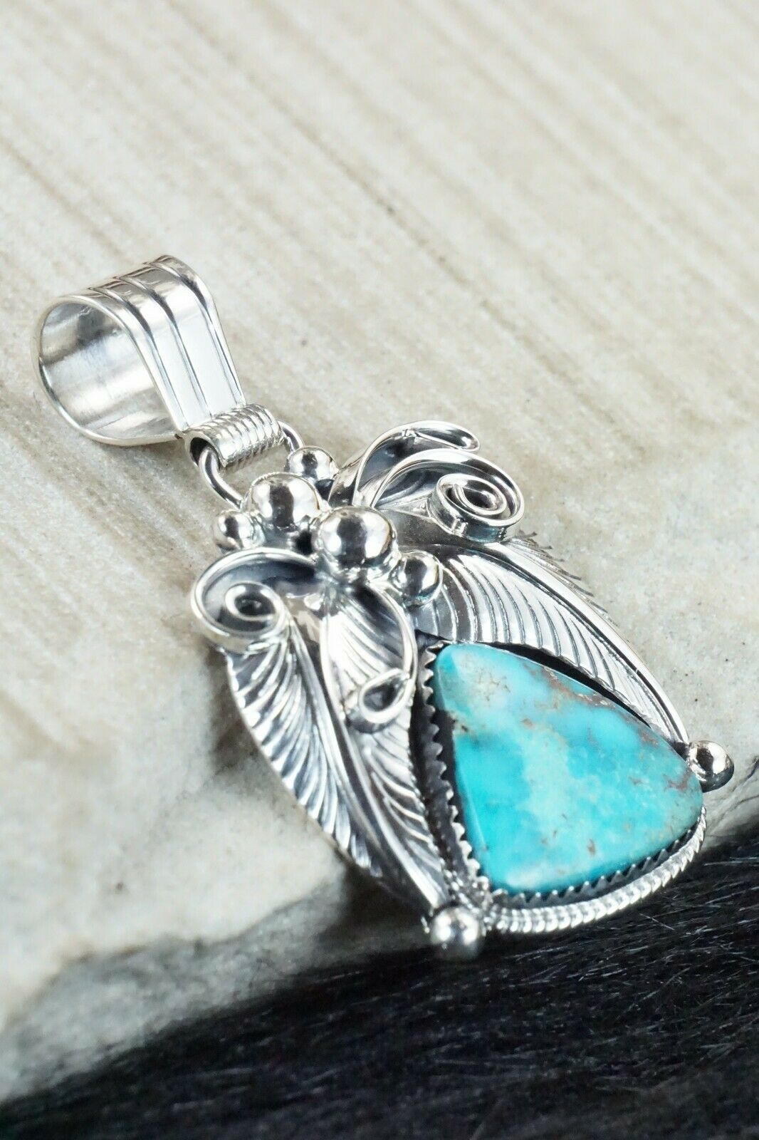 Turquoise & Sterling Silver Pendant - Davey Morgan