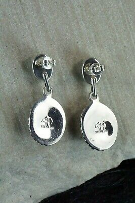 Navajo Turquoise and Sterling Silver Earrings - Verley Betone