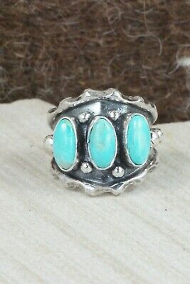 Turquoise & Sterling Silver Ring - Andrew Vandever - Size 8