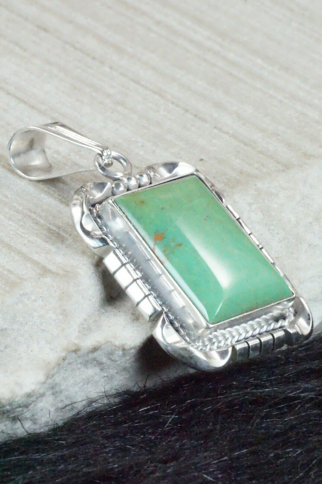 Turquoise & Sterling Silver Pendant - Samuel Yellowhair