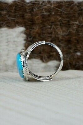 Navajo Turquoise and Sterling Silver Ring - Bobby Platero - 9.5