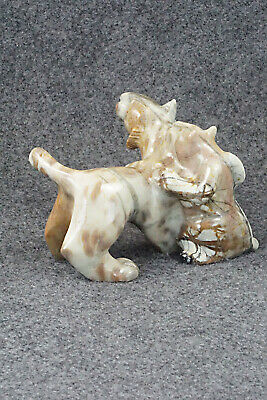 Bobcat & Mountain Lion Zuni Fetish Carving - Albert Eustace