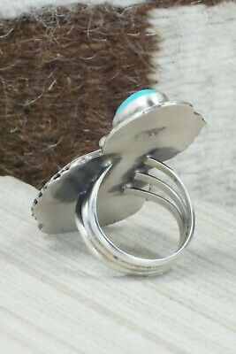 Turquoise and Sterling Silver Ring - Betta Lee - Size 8.5