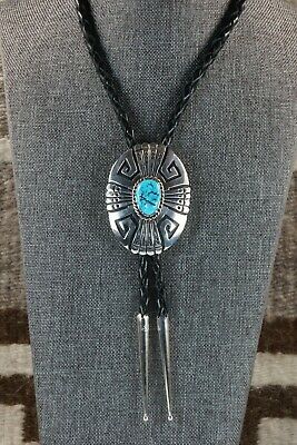 Navajo Turquoise & Sterling Silver Bolo Tie - Richard Singer