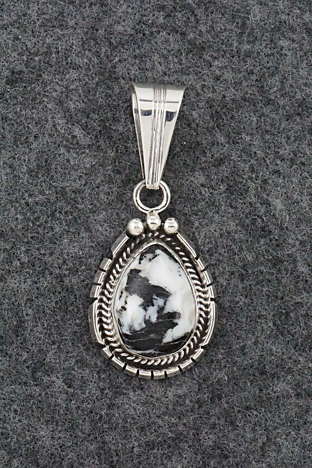 White Buffalo & Sterling Silver Pendant - Samuel Yellowhair