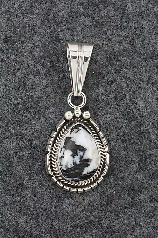 White Buffalo & Sterling Silver Pendant - Samuel Yellowhair
