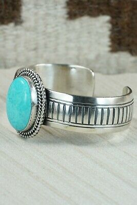 Navajo Turquoise and Sterling Silver Bracelet - Raymond Delgarito