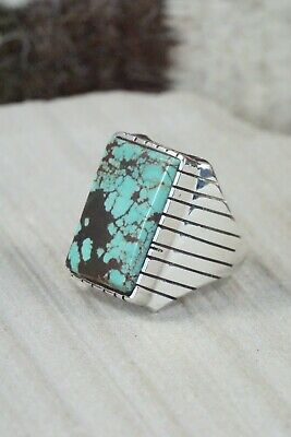 Navajo Turquoise and Sterling Silver Ring - Ray Jack - Size 9.75