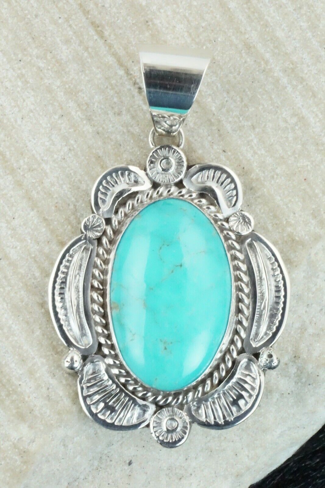 Turquoise & Sterling Silver Pendant - Ella Linkin