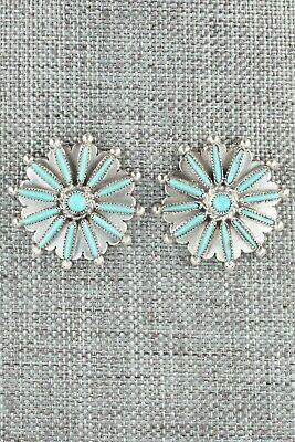 Turquoise & Silver Earrings - Samantha Waatsa