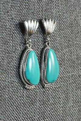 Navajo Turquoise and Sterling Silver Earrings - Sharon McCarthy - High Lonesome Trading