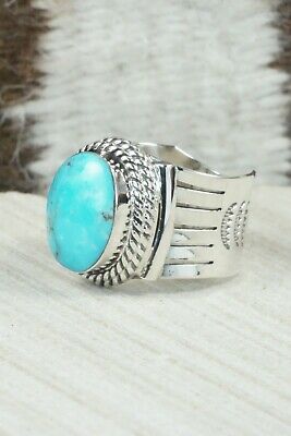 Turquoise and Sterling Silver Ring - Bucky Belin - Size 9