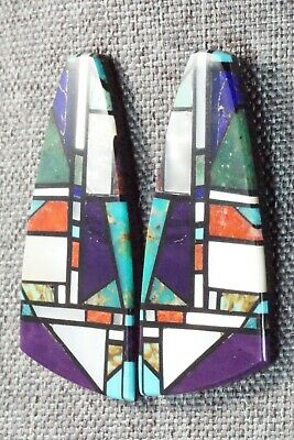 Multi Stone Inlay & Sterling Silver Earrings - Chris T. Nieto