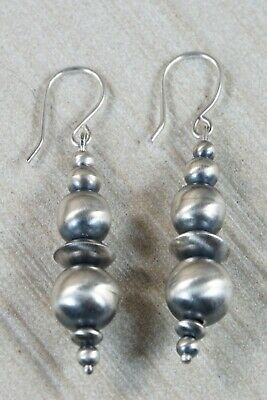 Navajo Sterling Silver Earrings - Jan Mariano - High Lonesome Trading