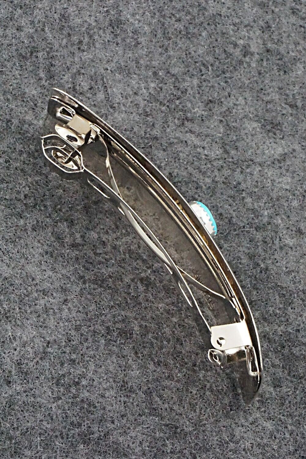 Turquoise & Sterling Silver Hair Barrette - Joann Silver