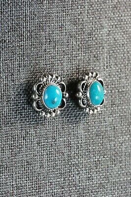 Navajo Turquoise & Sterling Silver Earrings - Jan Mariano