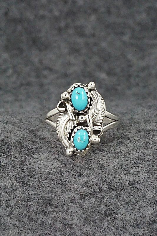 Turquoise & Sterling Silver Ring - William Begay - Size 6.5