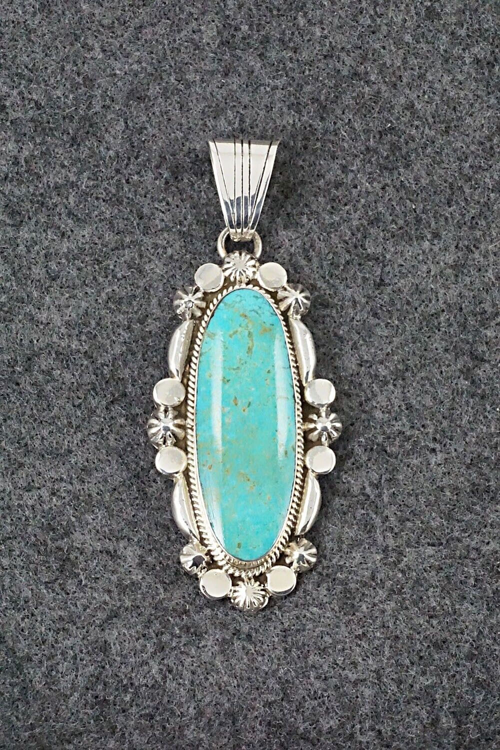 Turquoise & Sterling Silver Pendant - Jimson Belin