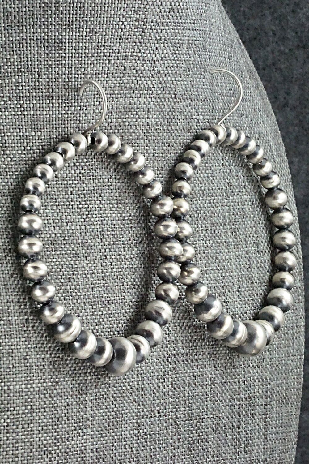 Sterling Silver Navajo Pearl Earrings - Amanda Larry