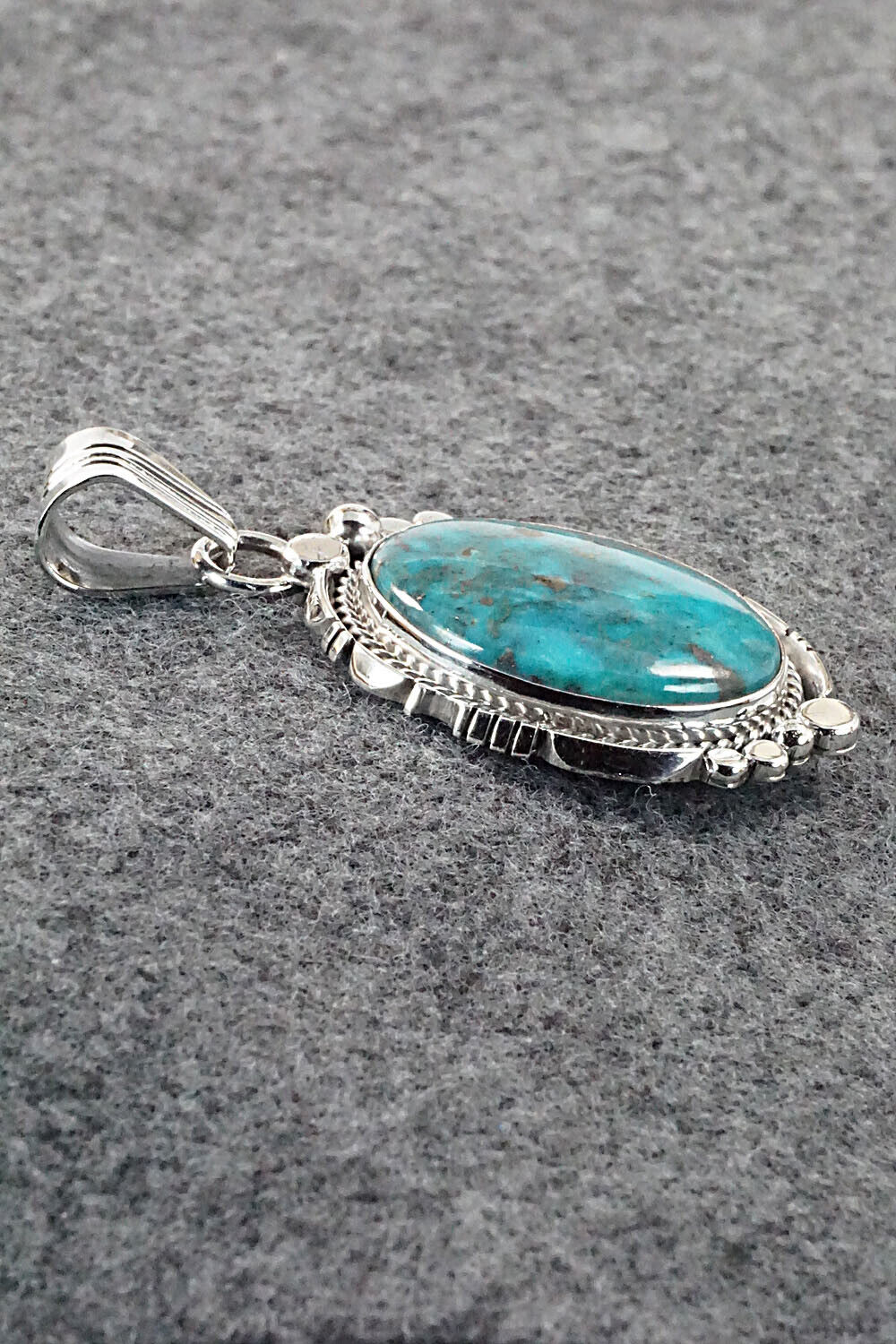 Turquoise & Sterling Silver Pendant - Marita Benally