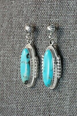 Navajo Turquoise and Sterling Silver Earrings - Verley Betone