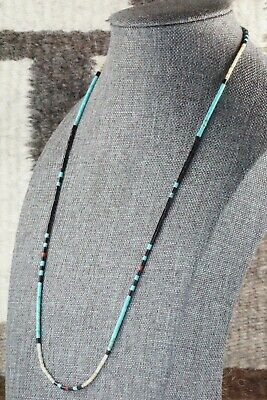 Turquoise, Shell, Coral & Sterling Silver Necklace - Esquipula Tenorio
