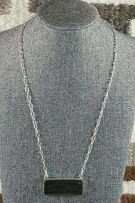 Navajo Obsidian and Sterling Silver Necklace - Irvin Tsosie - High Lonesome Trading