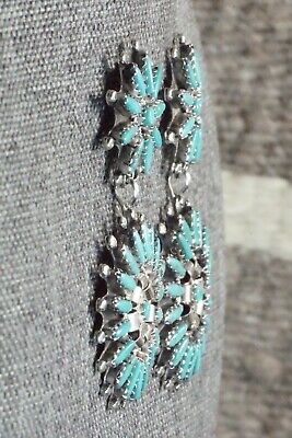 Turquoise & Sterling Silver Earrings - Nathaniel Nez