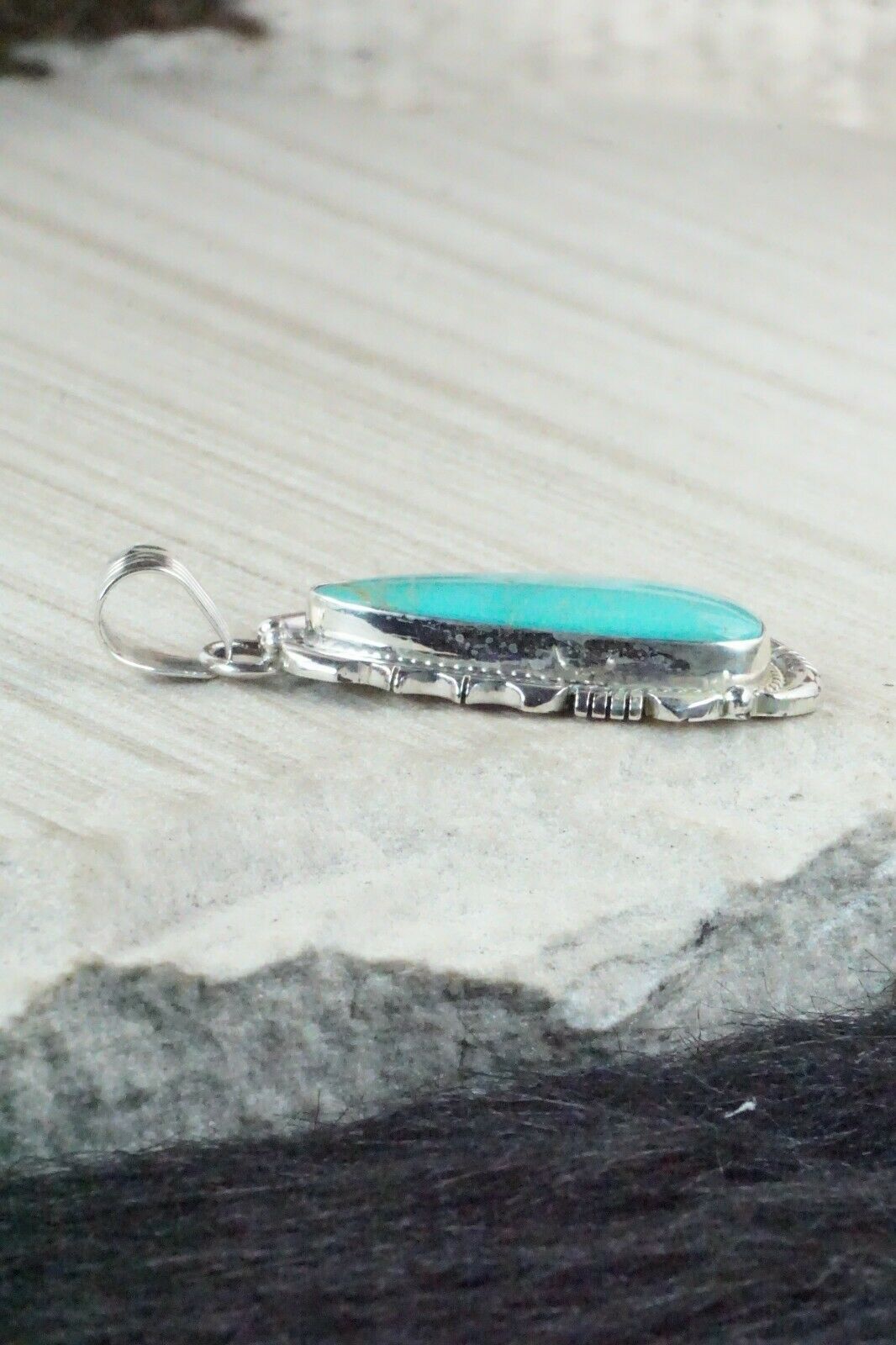 Turquoise & Sterling Silver Pendant - Samuel Yellowhair