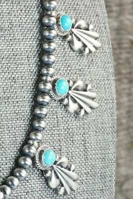 Turquoise & Sterling Silver Squash Blossom - Bobby Platero